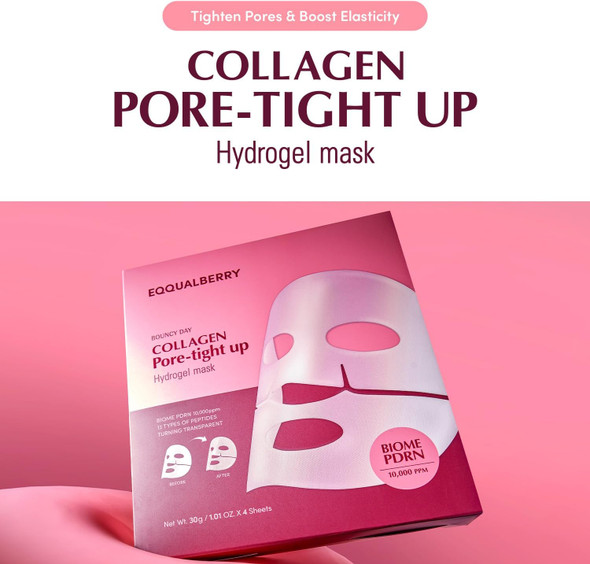 Close-up of Korean collagen sheet mask for pore tightening and firming
