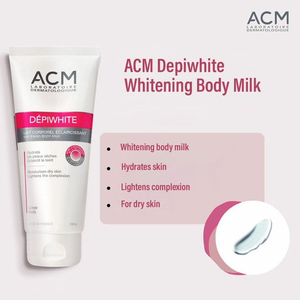 Lifestyle image: morning skincare routine featuring ACM Depiwhite Body Milk.