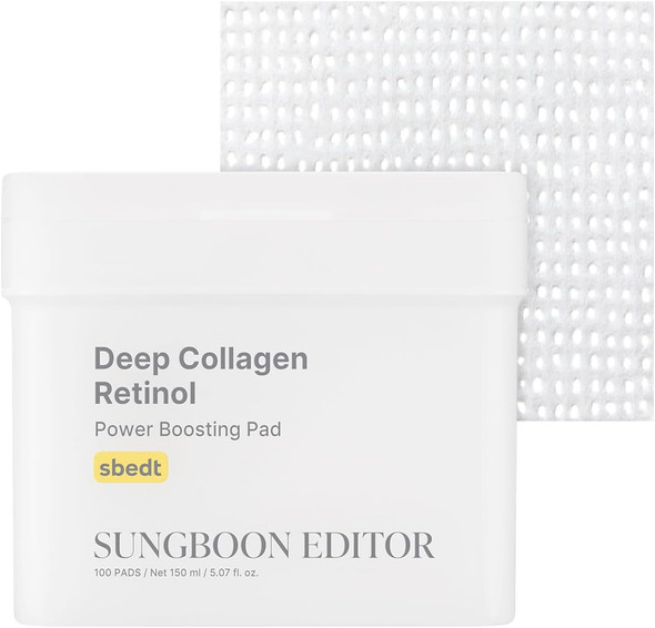 Close-up of the container showing the pads stacked inside, highlighting the sleek packaging.