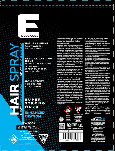 Long-lasting strong hold hairspray for all hair types