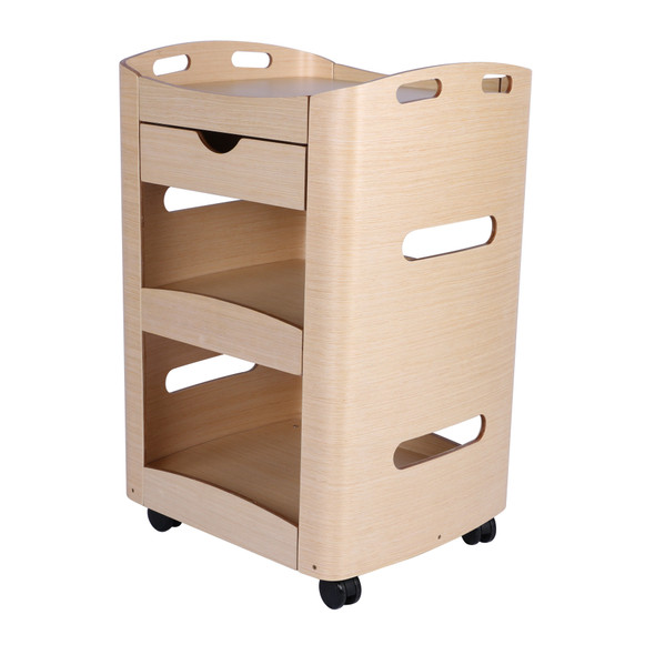 Gen'C Béauty Professional Wood Grain Salon Trolley with Drawer