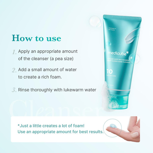 Korean deep pore foaming cleanser with Azelaic Acid