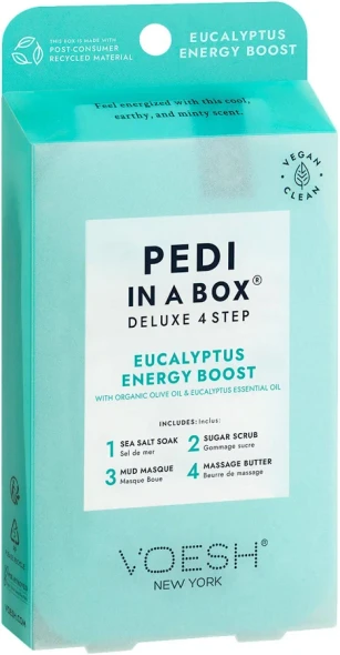 VOESH Pedi in a Box Deluxe 4 Step Eucalyptus Energy Boost