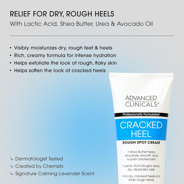 Advanced Clinicals Cracked Heel Rough Spot Cream 8 oz / 237ml