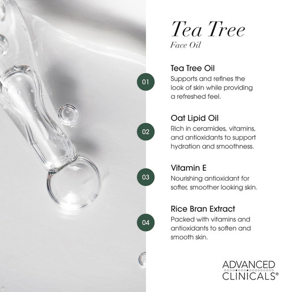 Advanced Clinicals Tea Tree Oil Facial Serum 1.8 fl oz / 53ml
