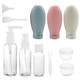 Gen'C Béauty Portable Travel Refillable Squeezable Bottles Set- White Cream Jars