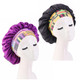 Gen'C Béauty Shower Caps with Elastic Wide Band for Women- purple+blackyellow