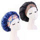 Gen'C Béauty Shower Caps with Elastic Wide Band for Women- blue+blackorange