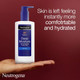 Skin is left feeling instantly more comfortable and hydrated