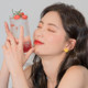 Model with ROMAND Juicy Lasting Tint Sparkling Series #16 Corni Soda