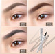 The Gen'C Béauty Ultra-Thin Double Tip Liquid Eyebrow Pen in #01 Brown, #02 Coconut and #03 Black, shown on a brow