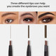 Three stroke widths from the triangular tip of the Gen'C Béauty Smooth Retractable Eyebrow Pencil