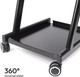 360° wheel of Gen'C Béauty Professional Salon Trolley Cart All Metal Cart Heavy Duty Black