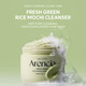 Green RM Cleanser bar texture showing solid purifying soap.