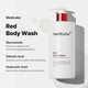 Lifestyle image of body wash being applied to back and shoulders.