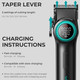 Cordless barber clipper with LED display