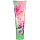 Front view of Bath and Body Works Vacay Vibes body lotion tube with pink floral and palm tree design.