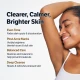 Before and after skin brightening effect using kojic acid gel cleanser