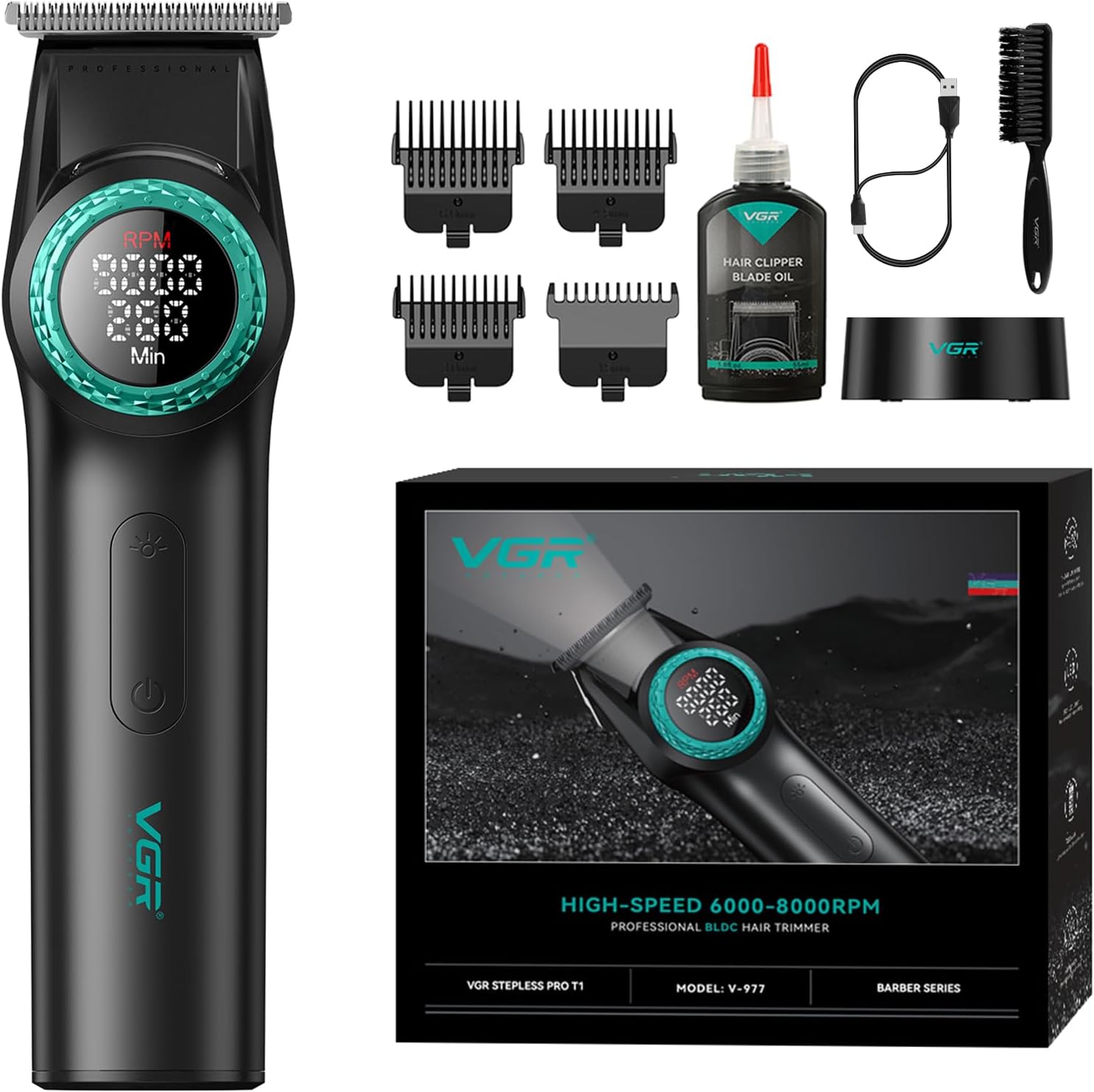 新品・正規品・保障付 VGR V-977 トリマー コードレス ブラック VGR 977 Professional Hair Trimmer Black | Gen C Beauty