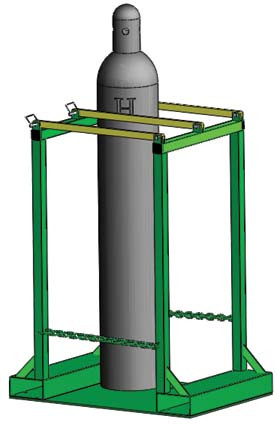 Dual Capacity Truck Mountable Horizontal Oxygen Cylinder Rack for Two H ...