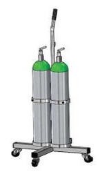 Single Cylinder Roll-About Holds Two D or E Style Oxygen Cylinder (1006-2)