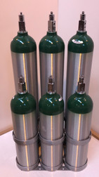 Oxygen Cylinder Rack For Six D or E (4.38" DIA) Style Oxygen Cylinders (1095)