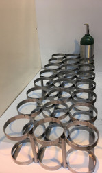 Oxygen Cylinder Rack for 24 Jumbo D/M22 (5.25" DIA) Oxygen Cylinders (1136-24)