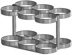 Oxygen Cylinder Rack for Six M60 (7.25" DIA) Oxygen Cylinders (1141-6)