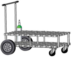 Oxygen Cylinder Cart Holds 60 M6 (3.20"DIA) Oxygen Cylinders (2083)