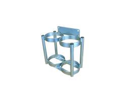 Inline Oxygen Cylinder Wall Mount Rack for Two D/E  (4.38" DIA) Cylinders (7503-2) Inline Oxygen Cylinder Wall Mount Rack for Two D/E  (4.38" DIA) Cylinders (7503-2)