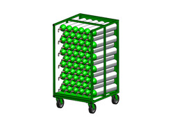 Oxygen Cylinder Transport Cart for 60 D/E (4.38" DIA) Style Cylinders (9031-60E)