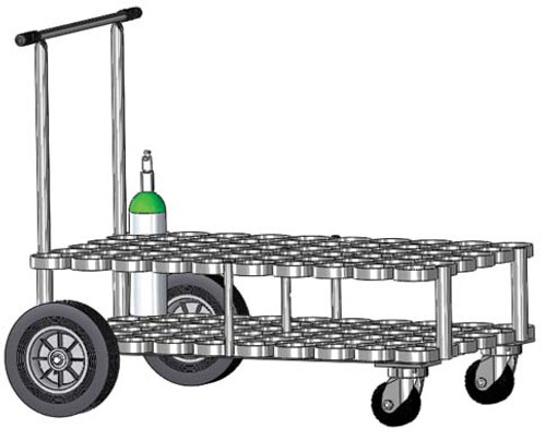 Oxygen Cylinder Cart Holds 60 M6 (3.20"DIA) Oxygen Cylinders (2083)