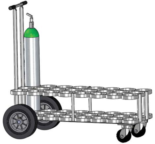 Cylinder Cart for 24 ML6 (4.38" DIA) Oxygen Style Cylinders (4080)