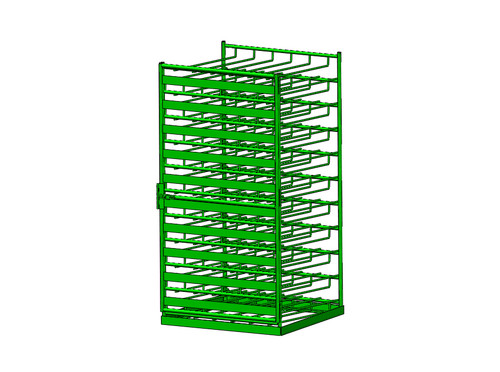 Layered Horizontal Rack with Door for 28 M6 Cylinders (6501D)