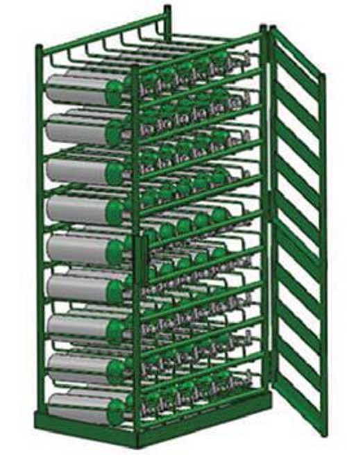 Layered Horizontal Rack with Door for 21 M6 Cylinders (6508D)