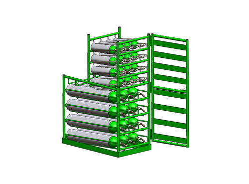 Layered Multi Cylinder Rack with Door for 25 D/E and 21 M6 Cylinders (6608D)