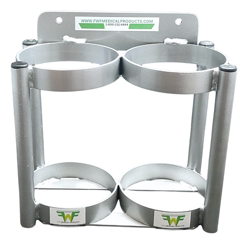 Inline Oxygen Cylinder Wall Mount Rack for Two D/E  (4.38" DIA) Cylinders (7503-2)