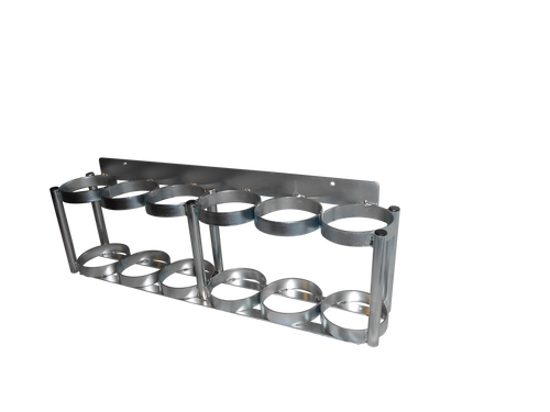 Inline Oxygen Cylinder Wall Mount Rack for Six D/E (4.38" DIA) Cylinders (7503-6)