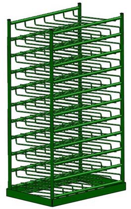 Layered Horizontal Rack for 50 M6 Cylinders (6515) - FWF Medical Products