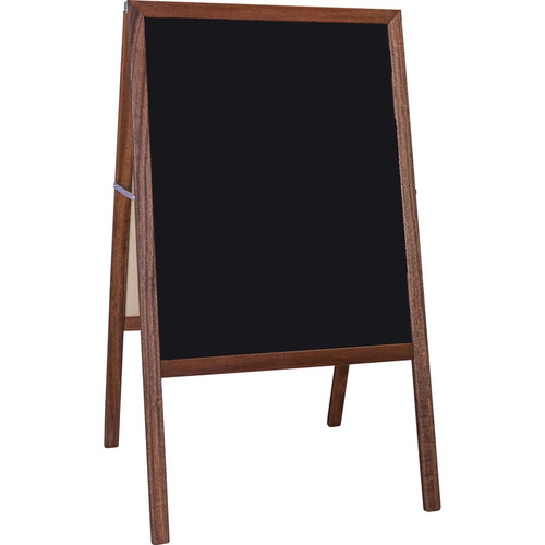 Flipside Dark Frame Signage Easel - Stained White/Black Surface - Hardwood Frame - Rectangle - 1 (FLP31210)