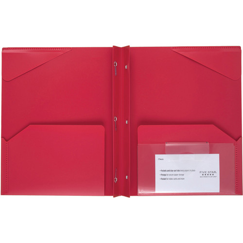 Mead Pocket Folder - 3 x Prong Fastener(s) - 2 Pocket(s) - Assorted - 4 / Pack (MEA38048)