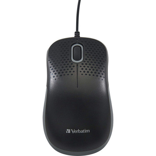 Verbatim Silent Corded Optical Mouse - Black - Optical - Cable - Black - 1 Pack - USB Type A - - 3 (VER99790)