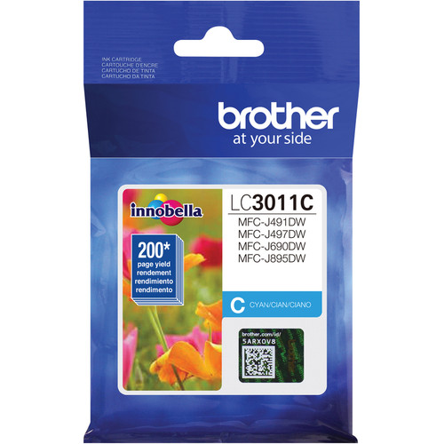Brother LC3011C Original Standard Yield Inkjet Ink Cartridge - Single Pack - Cyan - 1 Each - 200 (BRTLC3011C)