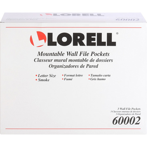 Lorell Wall File Pockets - 14.8" Height x 13.1" Width x 4.3" Depth - Smoke - 3 / Pack (LLR60002)