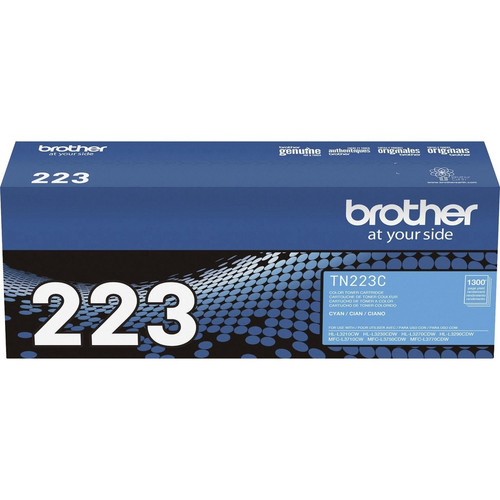 Brother Genuine TN-223C Standard Yield Cyan Toner Cartridge - 1300 Pages (BRTTN223C)