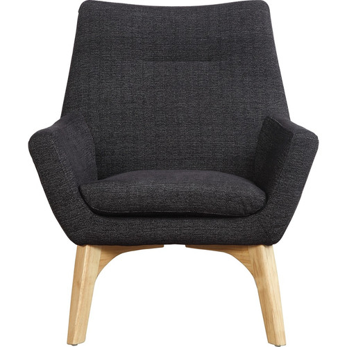 Lorell Quintessence Collection Upholstered Chair - Black Seat - Black Back - Low Back - Four-legged (LLR68958)
