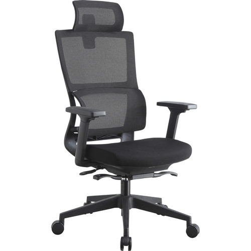 MOS81998,High Back Mesh Chair w/ Headrest Black Seat Black Back High Back 5star Base 1