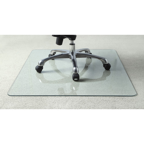 Tempered Glass Chairmat  Floor  60" Length x 48" Width x 0.25" Thickness  Rectangle   (MOS82835)