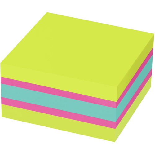 Post-it Super Sticky Notes Cube - 3" x 3" - Square - 360 Sheets per Pad - Guava, Acid Lime, - (MMM2027SSGFA)