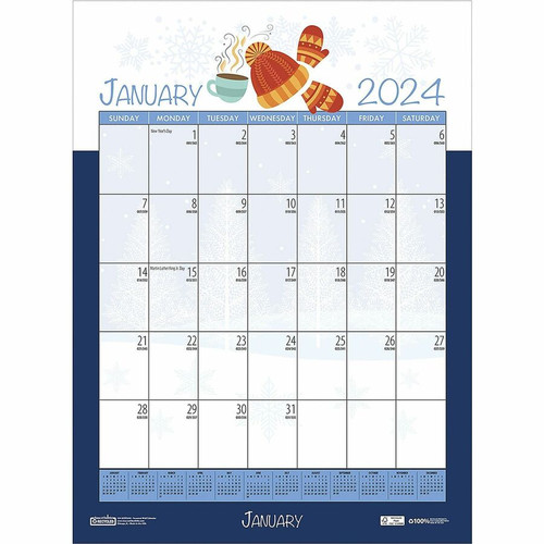 House of Doolittle Seasonal Academic Monthly Wall Calendar - Academic - Julian Dates - Monthly - 12 (HOD3395)